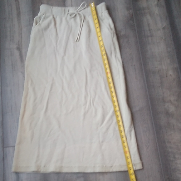 Chic Cream Maxi Skirt with Drawstring Waist - Picture 6 of 7